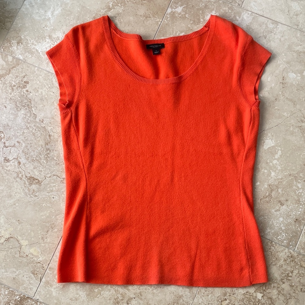 Ann Taylor Orange Sweater Shirt